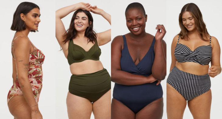 Mujeres curvilíneas en traje de baño modelan para la campaña de H&M que muestra la diversidad de cuerpos femeninos